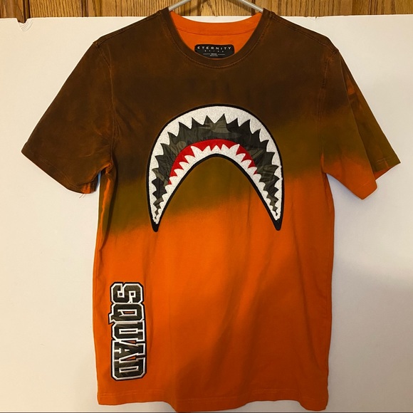 Mens Eternity BC/AD Orange Brown Shark Mouth T Shirt Squad - Picture 1 of 6